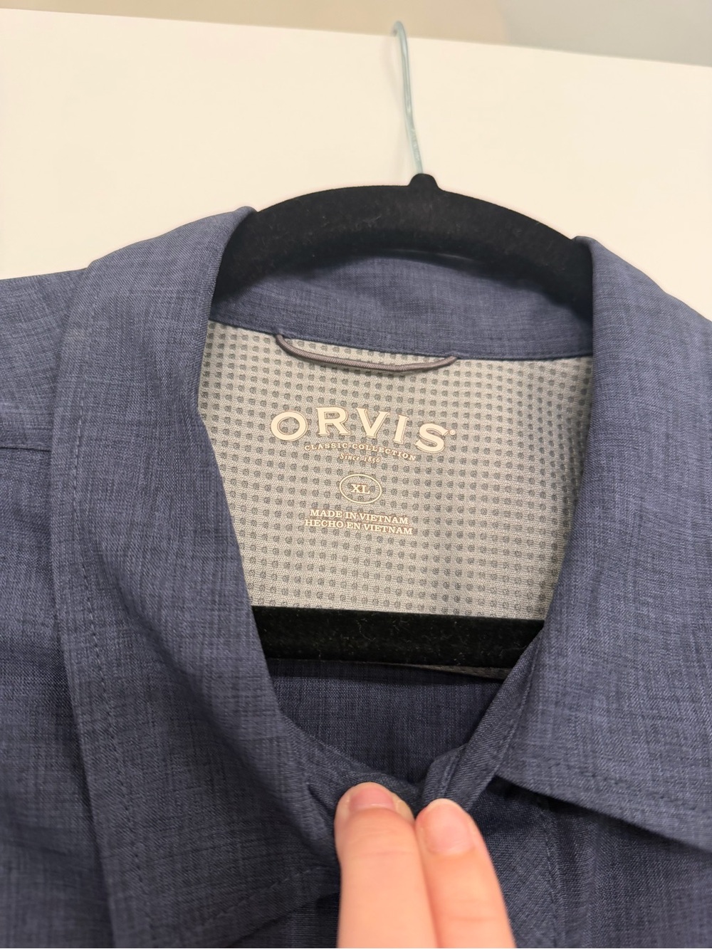 Orvis Classic Collection Men’s XL Blue Short Sleeve Button Down Shirt